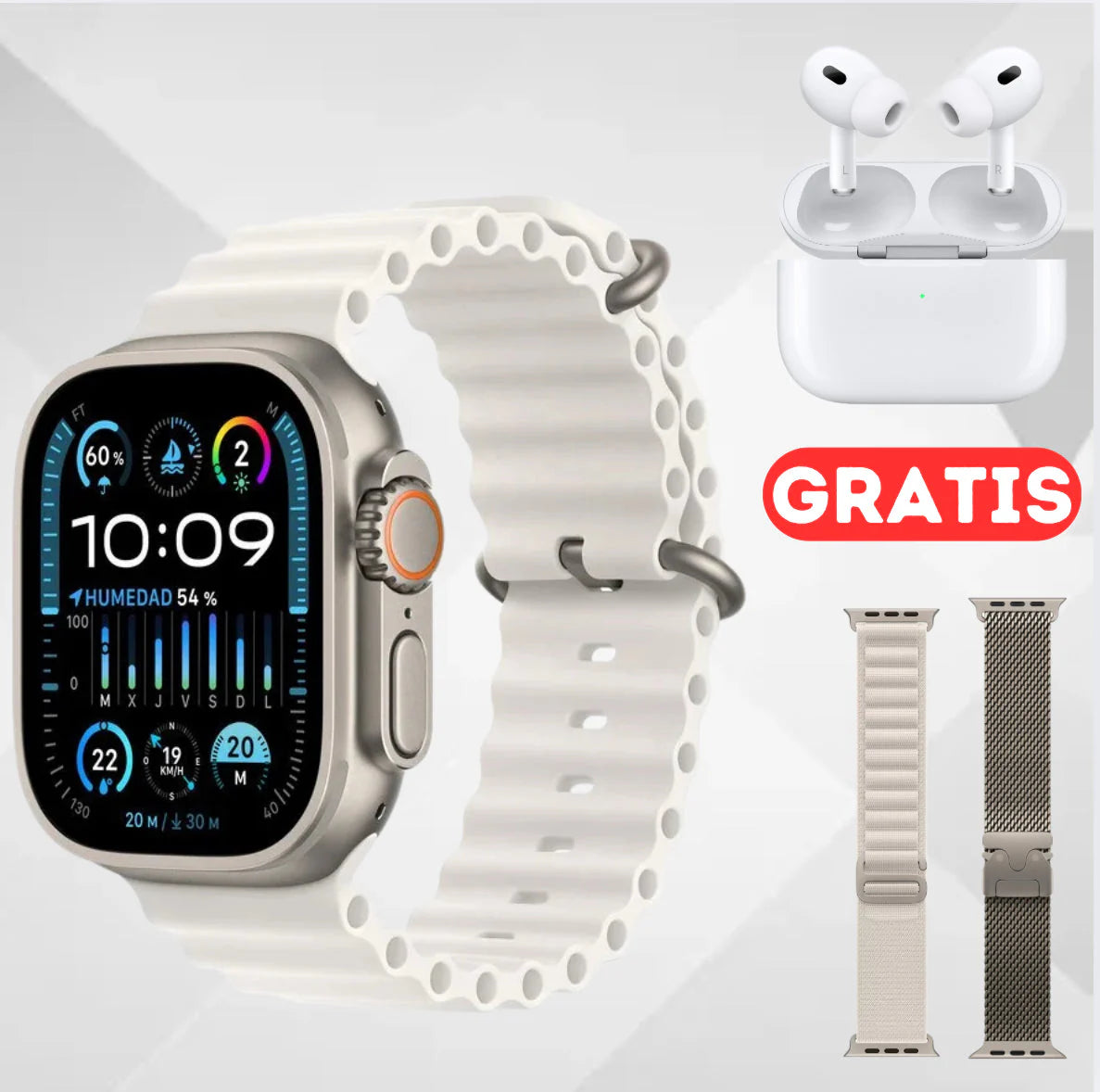 SmartwatchX PRO + Auriculares GRATIS + 2 Correas EXTRA